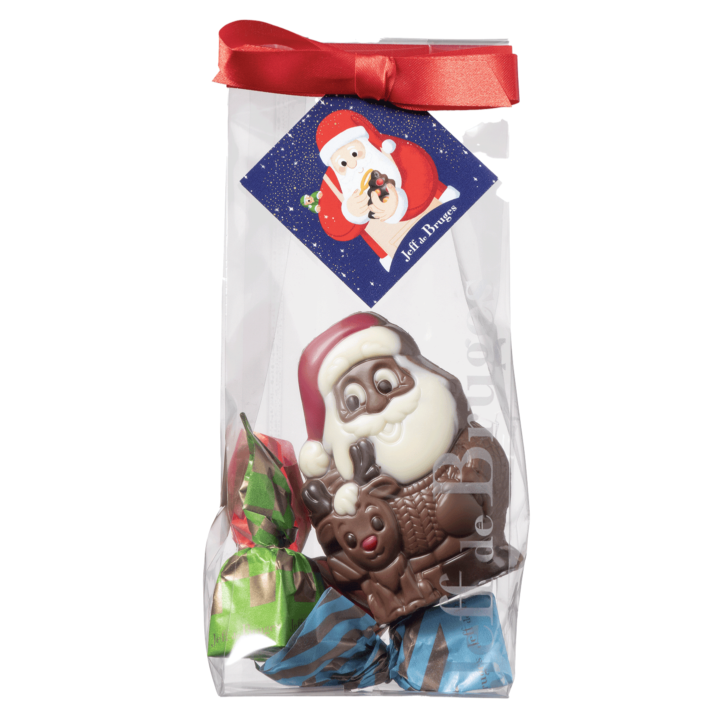 Figurka Santa s dárkem 35 g a čokoládou 33 g