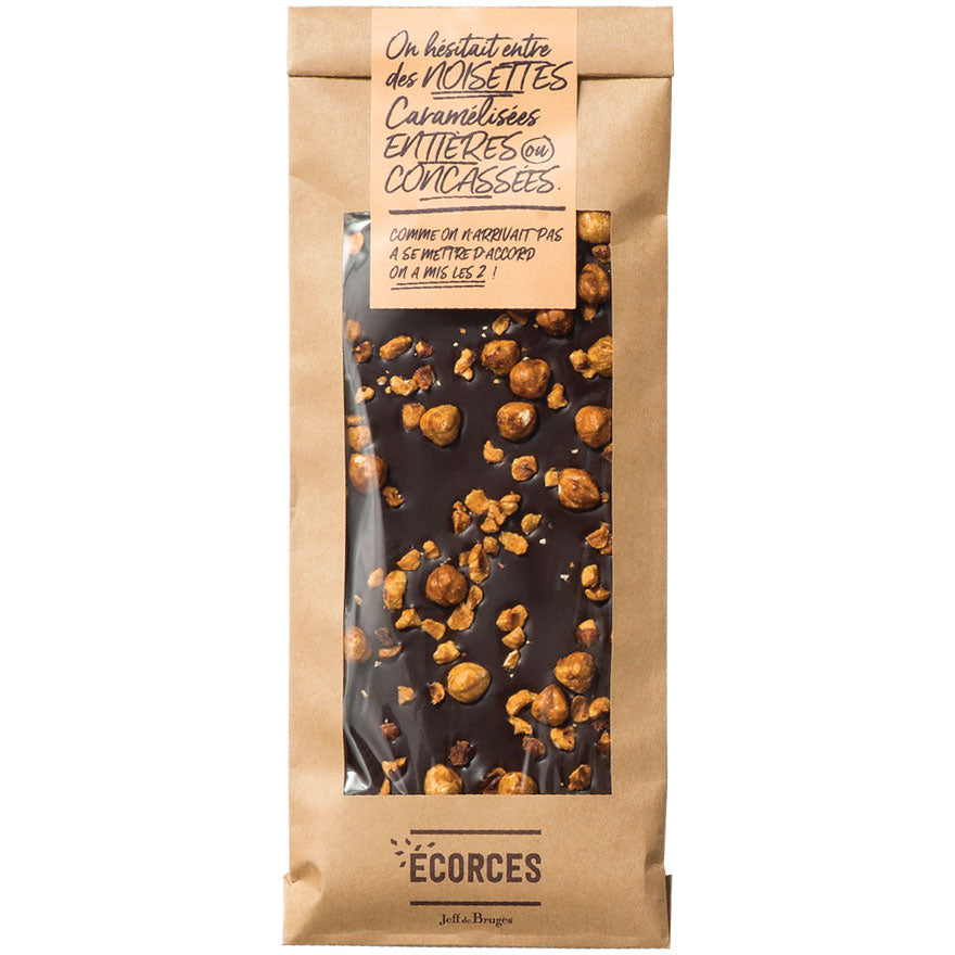 Ecorces hořká čokoláda a lísková jádra 135 g