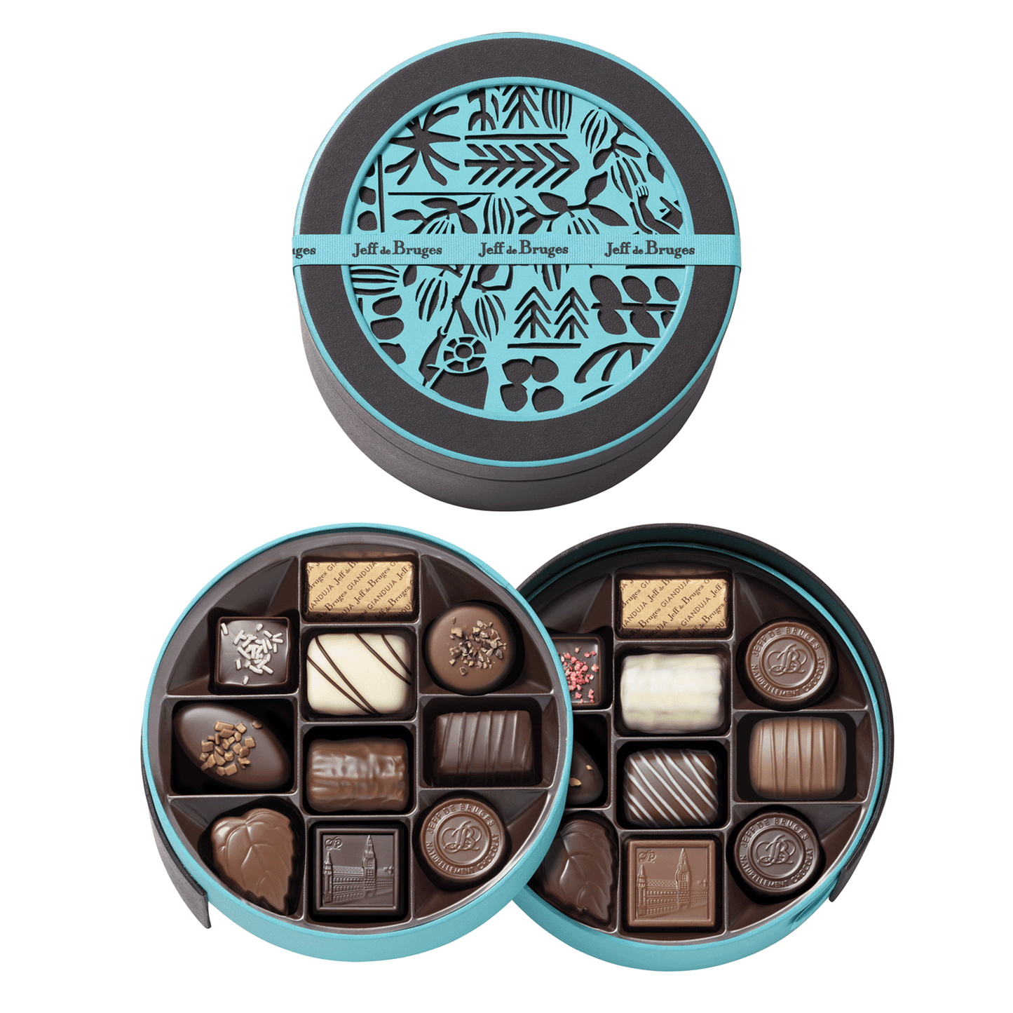 Kulatá krabička tyrkysová nebo hnědá 250 g