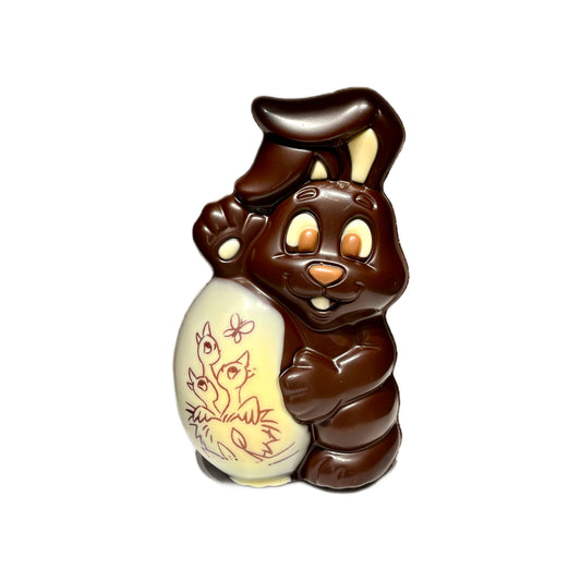 Figurka  zajíc s vejcem 75g hořká  čokoláda