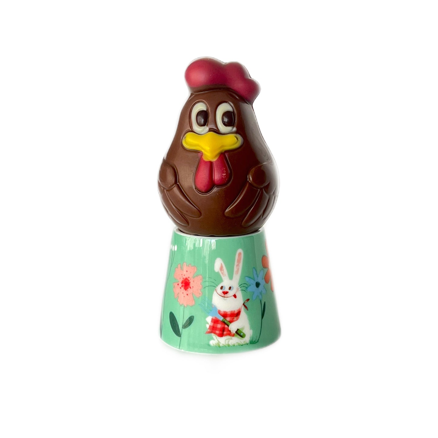 Kalíšek na vejce s figurkou z belgické čokolády 40g